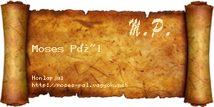 Moses Pál névjegykártya